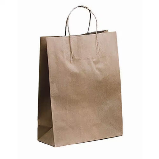 Huhtamaki Twisted Paper Handle Bags  Brown  Small