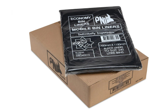 Bin Liner 240L 1450X1150 BLACK Economy 200pcs (MB240315S)