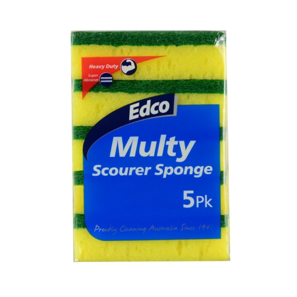 Multy/Viska Scouring Sponge 5 Pack – Heavy Duty, Absorbent, Commercial Grade