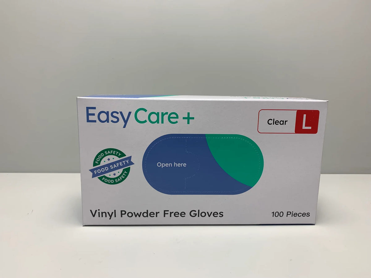 EasyCare Vinyl Gloves Powder Free Large — 100 Gloves/Box