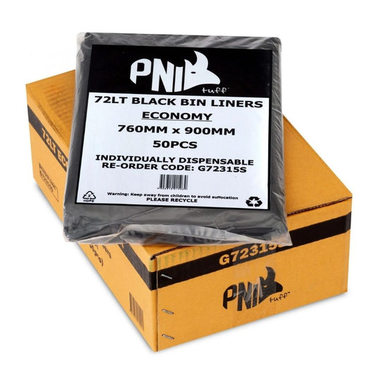 PNI Tuff HD Black Bin Liners – Heavy Duty Garbage Bags