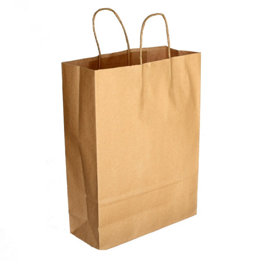 Pac Trading Kraft Brown Paper Shopping Bag  Medium