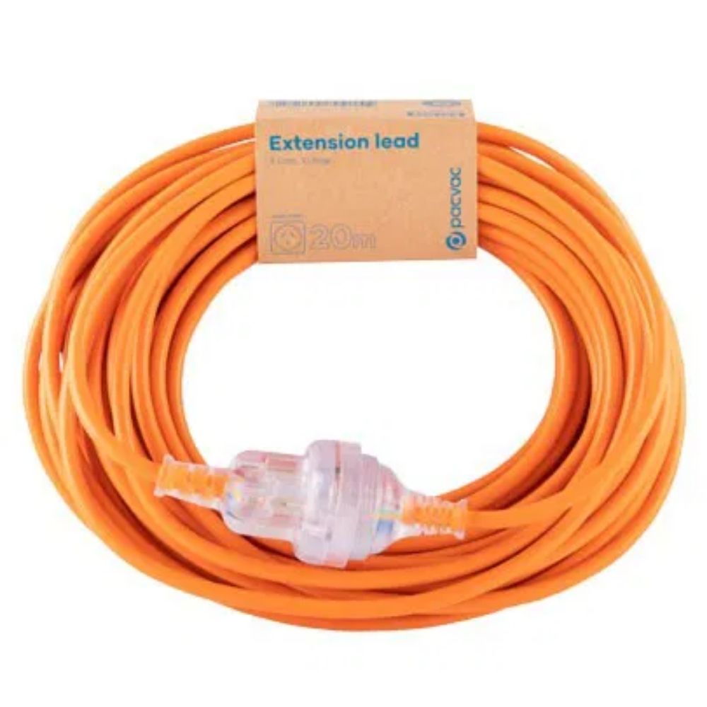 Pacvac Extension Lead 20m – 10 Amp, 3-Core, Plug Type I