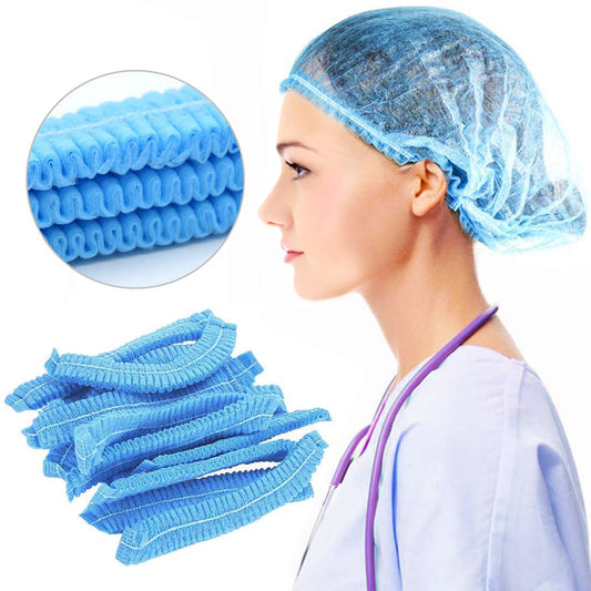 Crimped Berets Polyethylene Latex Free Elasticised Perimeter, 21inch
