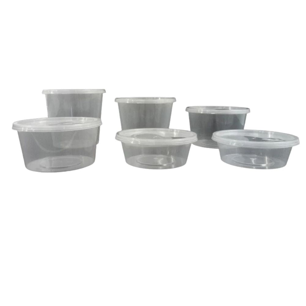Easy Pack Clear Plastic Round Food Containers – Multiple Sizes