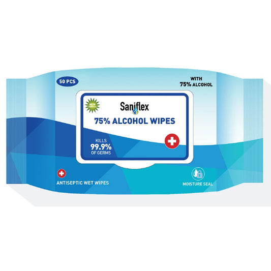 Saniflex SWA50 75% Alcohol Antiseptic Wet Wipes – 50 pack