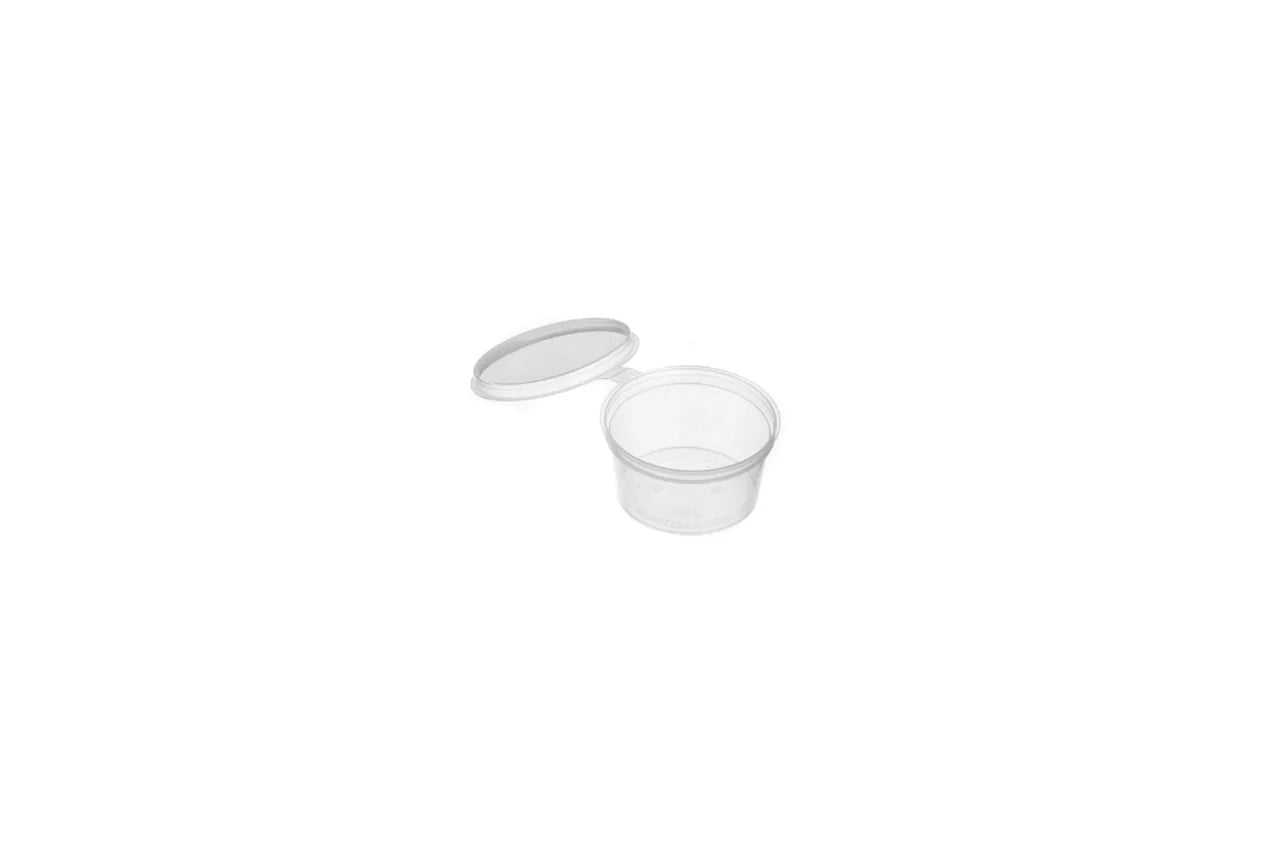 4oz Plastic Sauce Containers with Hinged Lid