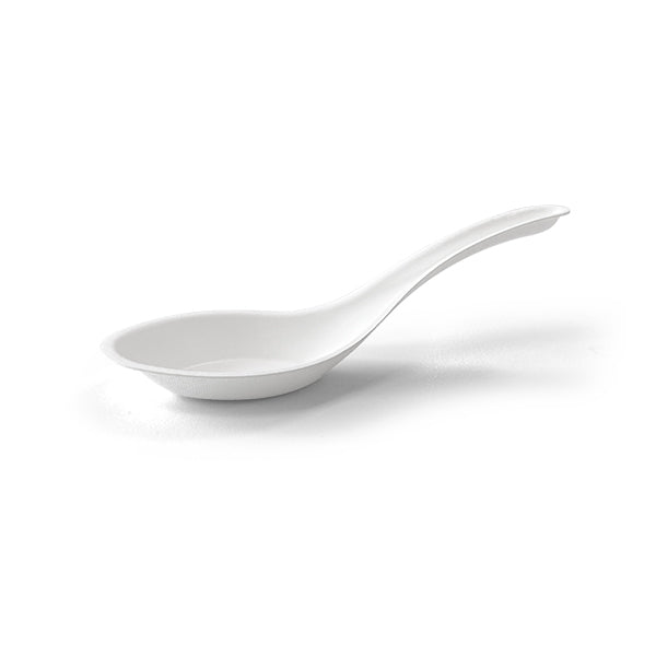 Sugarcane Chinese Soup Spoon Compostable — 1,000/Carton