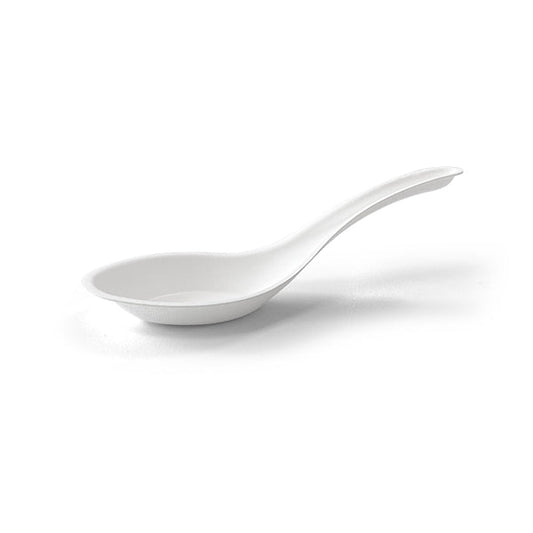 Sugarcane Chinese Soup Spoon Compostable — 1,000/Carton