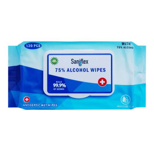 Saniflex SWA120 75% Alcohol Sanitary Wipes – 120 pack