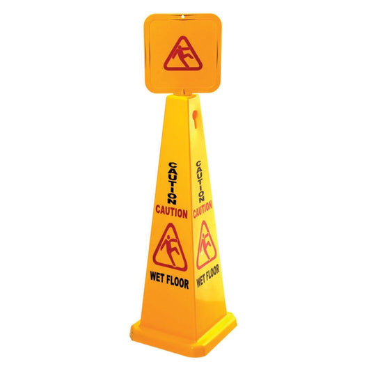 Sabco Caution Wet Floor Cone  High-Visibility Safety Sign