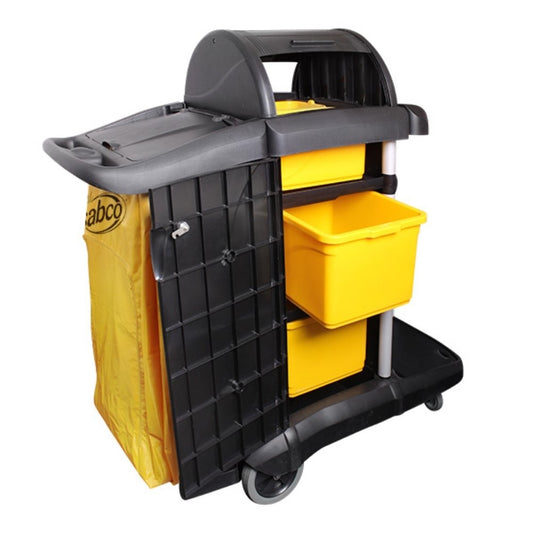 Sabco Premium Roll Top Janitor Cart  Heavy Duty  Lockable Storage