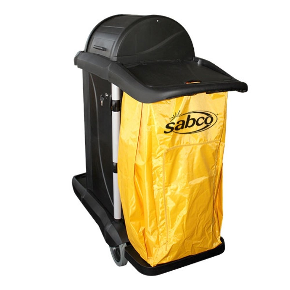 Sabco Premium Roll Top Janitor Cart  Heavy Duty  Lockable Storage