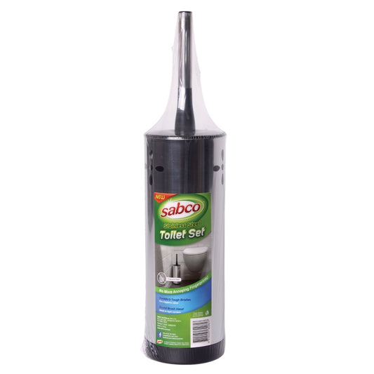 Sabco Stainless Steel Toilet Set  Brush & Holder  Officeworks Exclusives