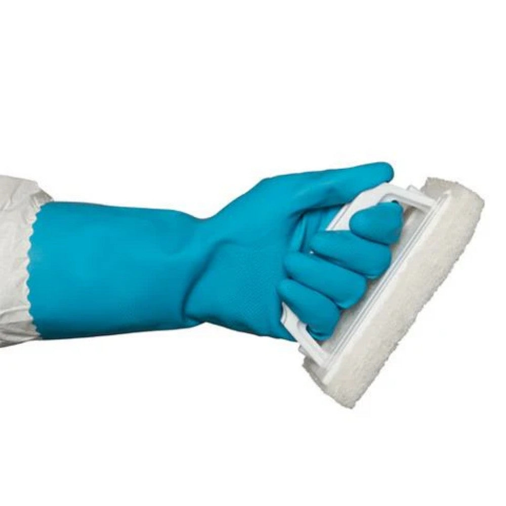 Silverlined Rubber Gloves Blue  Large