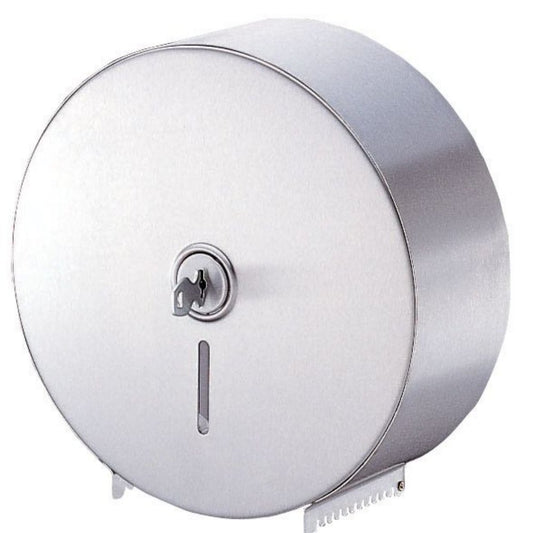 Stainless Steel Single Jumbo Toilet Roll Dispenser  Lockable  Wall Mounted