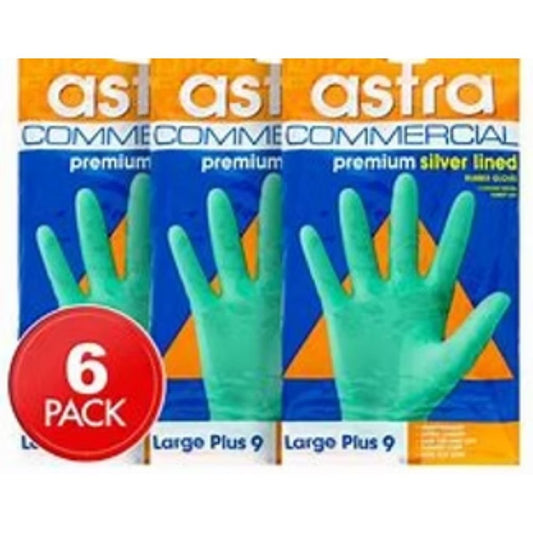 Supreme Silverlined Rubber Gloves  Green  Large