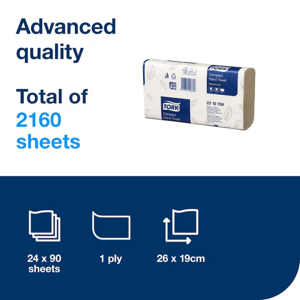 Tork Compact Hand Towel – Space-Saving Multifold Paper Towels