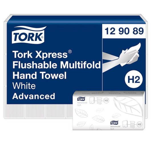 Tork Flushable Multifold Hand Towels – Premium 2-Ply Paper Towels for Commercial Washrooms