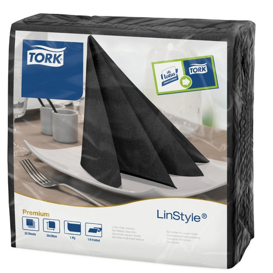 Tork Premium LinStyle® Black Dinner Napkin – Premium Table Napkins