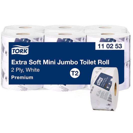 Tork Soft Mini Jumbo Toilet Roll – Premium 2-Ply Toilet Paper