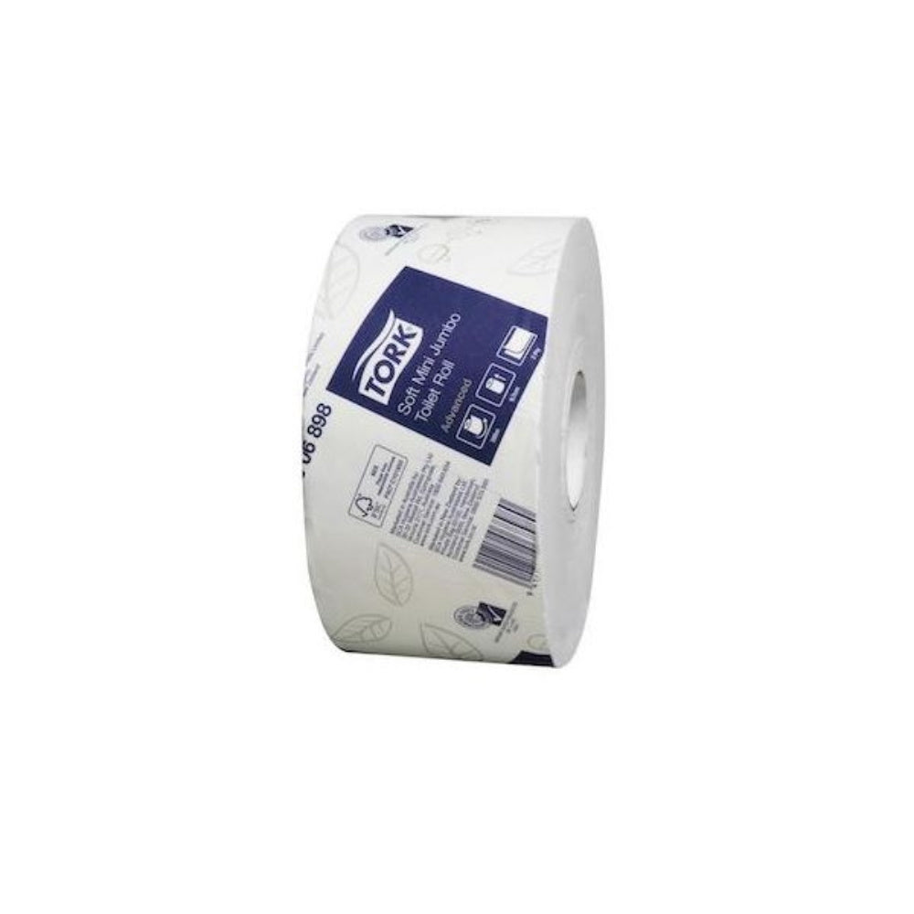 Tork Soft Paper Mini Jumbo Toilet Roll  2-Ply