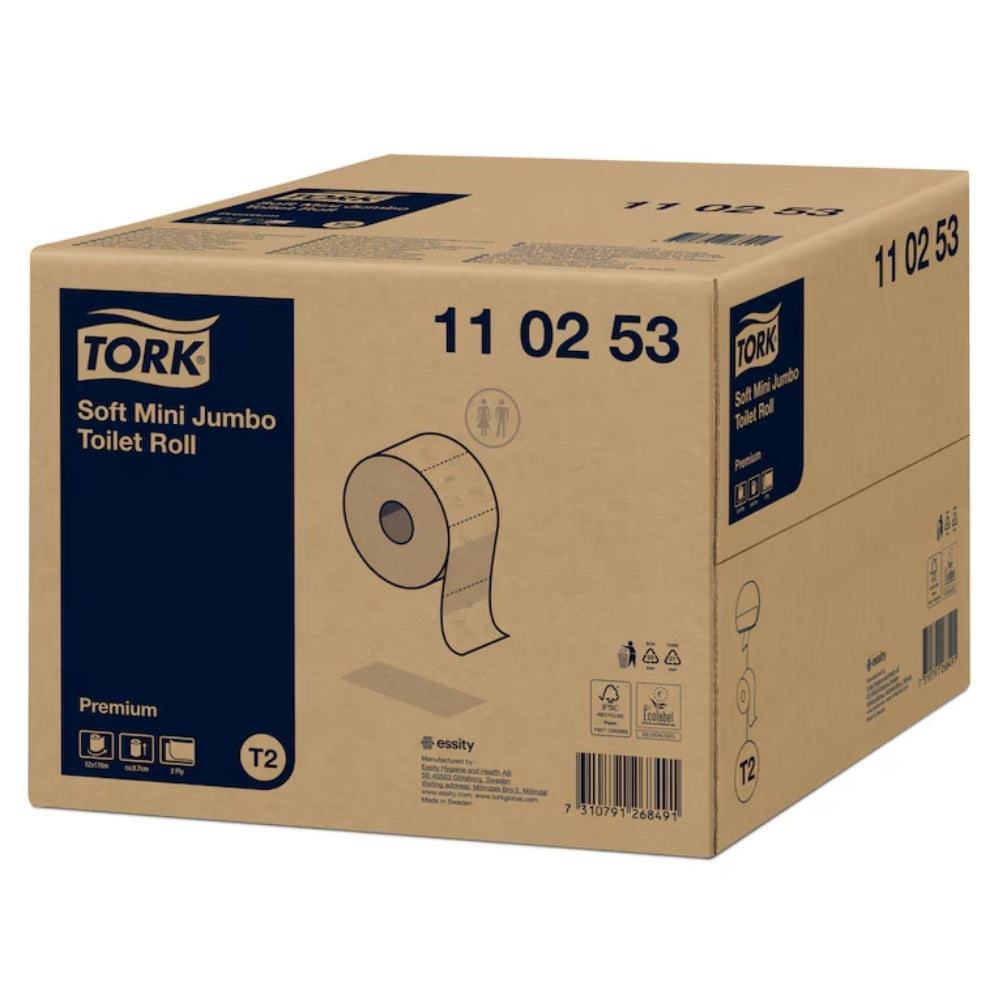 Tork Soft Mini Jumbo Toilet Roll – Premium 2-Ply Toilet Paper