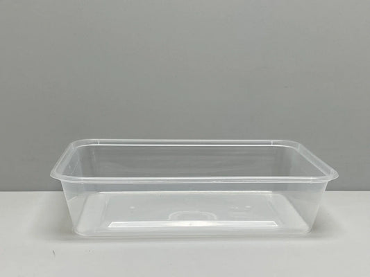 500mL rectangular plastic food container base, food-graded and microwaveable, 500 pack