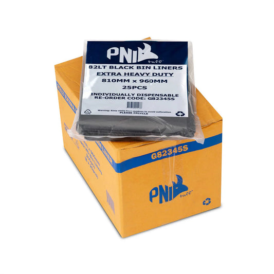 Bin Liner 82L 950X810 BLACK Extra Heavy Duty 45UM 200pcs (G82345S)