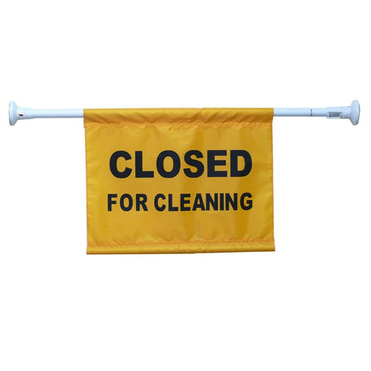 Doorway Hanging Sign - Closed for Cleaning - Suits openings from 75cm to 135cm