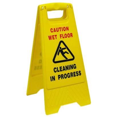 A-Frame Caution Wet Floor/Cleaning in Progress – 60cm Double-Sided Safety Message Board