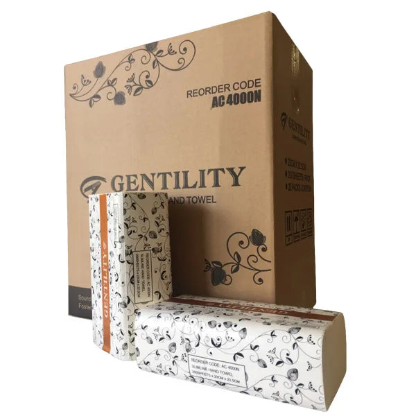 Gentility brand paper towel packaging on a white background