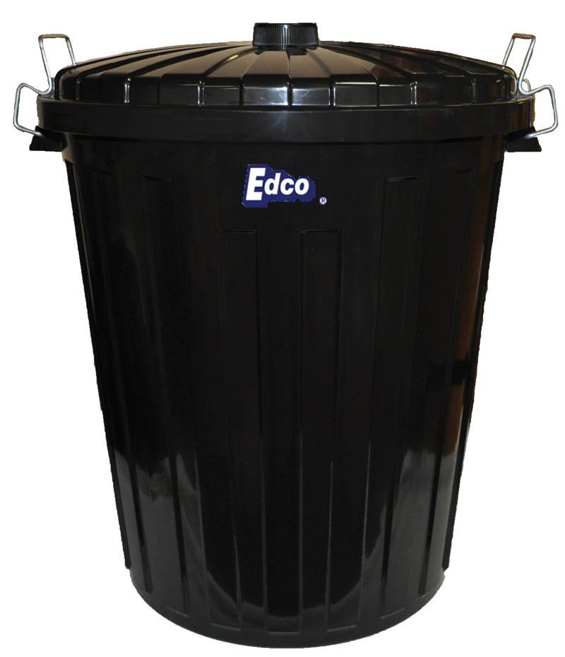 Edco 19198 Plastic Garbage Bin with Lid 73L Black