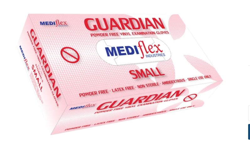 Guardian Clear Vinyl Gloves PF Small (Box) ( Mediflex)
