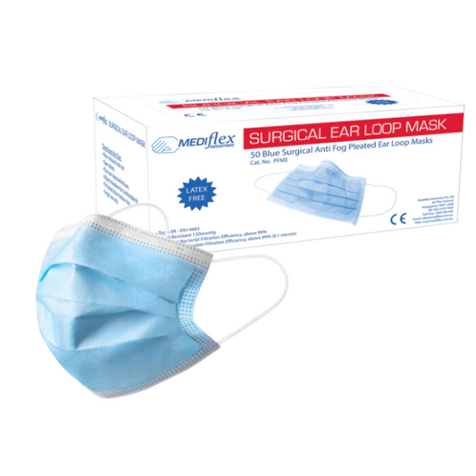 Mediflex Surgical Face Mask Level 2 - Blue (50/Box)